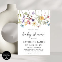 Moderna acuarela Flores silvestres Floral Baby Sho