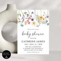 Moderna acuarela Flores silvestres Floral Baby Sho