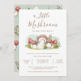 Invitación Moderna acuarela hongo Baby Shower