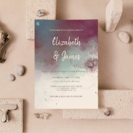 Invitación Moderna acuarela Jewel Tones Boho Boda