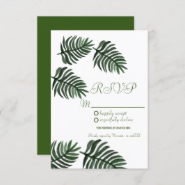 Invitación Moderna acuarela Palm Botánica Tropical Hojas RSVP