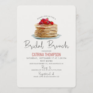 Invitación Moderna acuarela Pancakes Bridal Brunch Shower