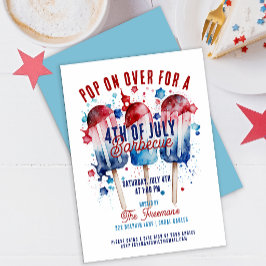 Invitación Moderna acuarela patriótica 4 de julio Fiesta