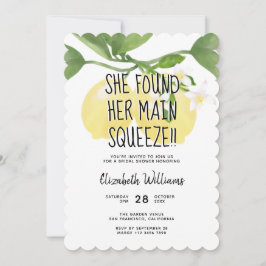 Invitación Moderna acuarela rusa Lemon Bridal Shower