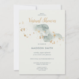 Invitación Moderna acuarela Sage Green Green Virtual Bridal S