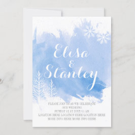 Invitación Moderna acuarela salpicadura boda azul claro de in