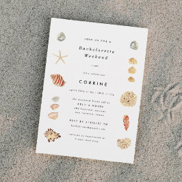 Invitación Moderna acuarela Seashells Bachelorette Party