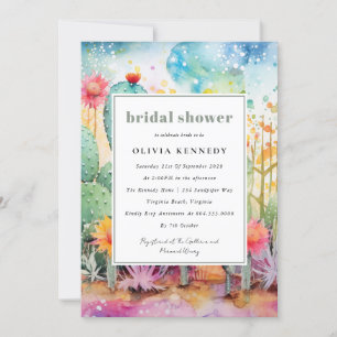 Invitación Moderna acuarela Suroeste Desert Bridal Shower