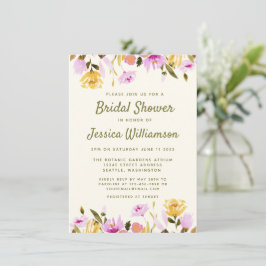 Invitación Moderna acuarela veraniega Floral Bridal Shower