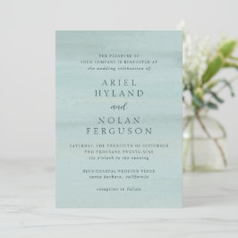 Invitación Moderna acuarela verde elegante matrimonio