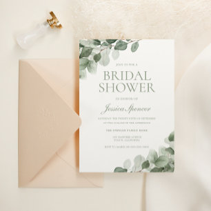 Invitación Moderna acuarela Verdor Bridal Shower