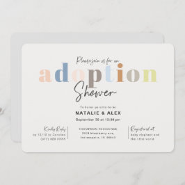 Invitación Moderna adopción neutra de género simple Baby Show