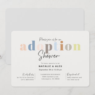 Invitación Moderna adopción neutra de género simple Baby Show