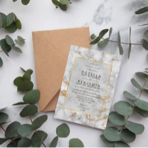 Moderna Agate de Mármol Gris y Boda de Relieve met