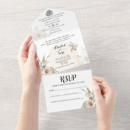 Invitación moderna árabe e inglés todo en una boda