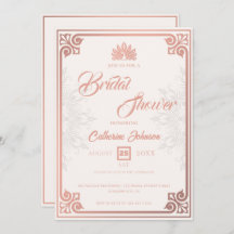 Moderna Art Deco Rosa de pavo real ducha de novia 