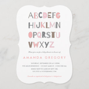 Invitación moderna Baby Shower de Sweet ABC