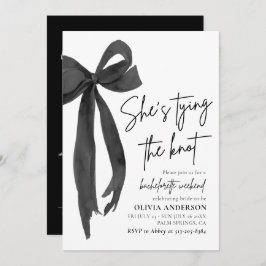 Invitación Moderna Bachelorette Black Bow Weekend Itinerary