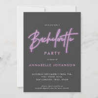 Moderna bachelorette de neón violeta y brillante