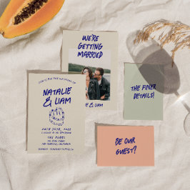 Invitación Moderna Boda de diversión con retro de pasteles de