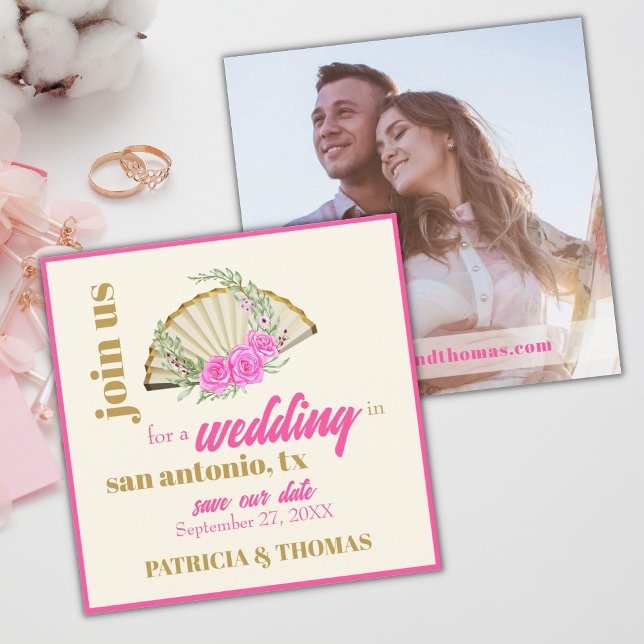 Invitación Moderna boda de fans de Hot Pink (Subido por el creador)