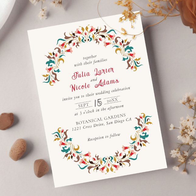Invitación Moderna Boda de flores románticas florales invi (Subido por el creador)