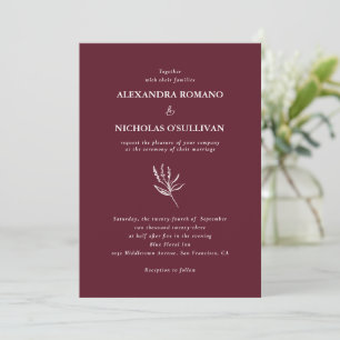 Invitación Moderna Boda de la paleta de vino de moda de Borgo
