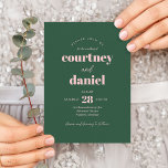 Invitación Moderna Boda de mezcla de moda verde rosa<br><div class="desc">El moderno Invitación a la Mezcla de Moda Verde Rosa combina elementos modernos con colores audaces y modernos.</div>