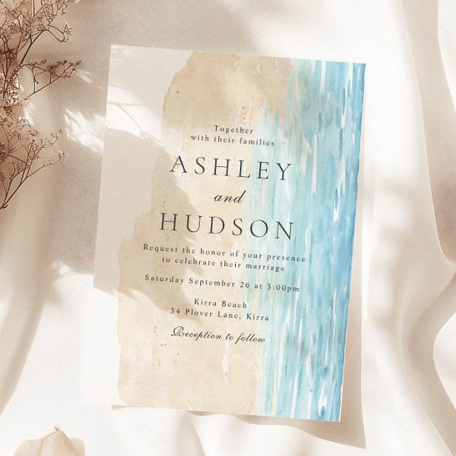 Invitación Moderna Boda de Playa All Seasons (Subido por el creador)