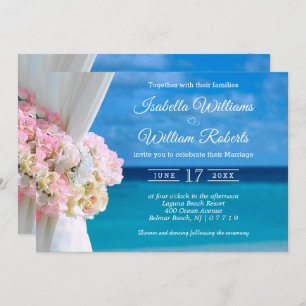 Invitación Moderna Boda de verano de Floral Ocean Beach