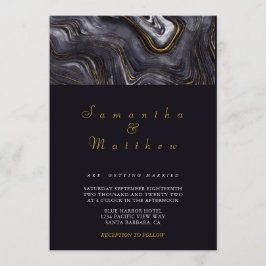 Invitación Moderna boda elegante de oro gris