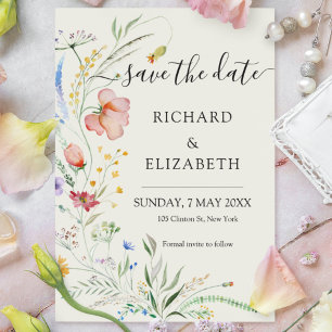 Invitación Moderna Boda Elegante Minimal de Flor Silvestre