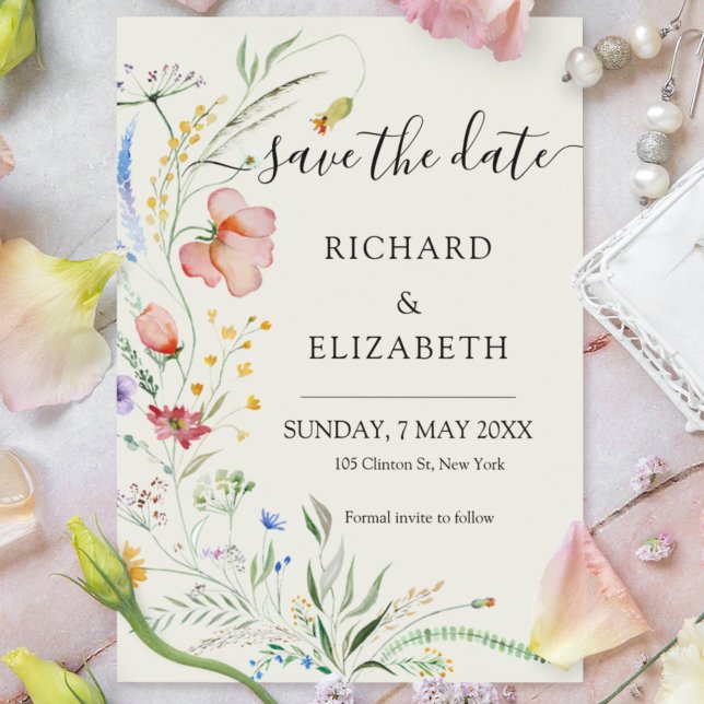 Invitación Moderna Boda Elegante Minimal de Flor Silvestre (Subido por el creador)