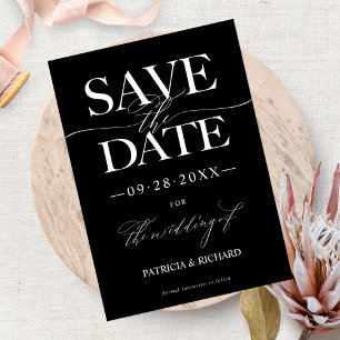 Invitación Moderna Boda Elegante Salva La Fecha Sin Foto