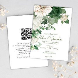 Invitación Moderna Boda Elegante Verde Esmeralda Floral
