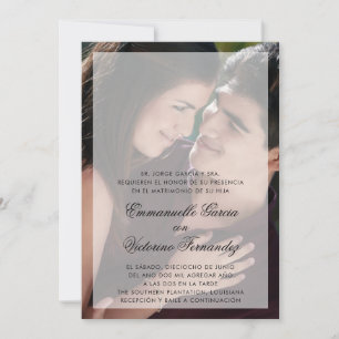 Invitación Moderna Boda española de fotografía superpuesta de