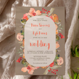 Invitación Moderna boda floral de la caída del Boho terracota