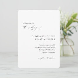 Invitación Moderna Boda Mínima Elegante Formal