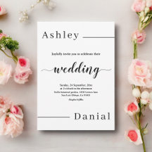 Moderna Boda Minimal Blanco Y Negro Elegante