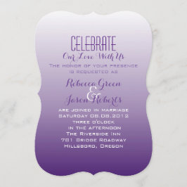 Invitación moderna boda romántica de verano con lila ombre pú