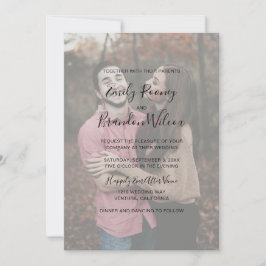 Invitación Moderna Boda Todo En Uno Escritura Elegante Foto