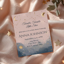 Invitación moderna bohemio celestial para baby sho