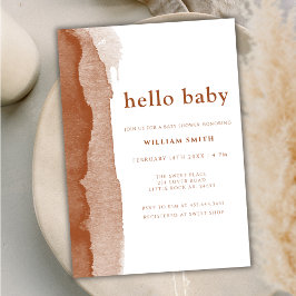 Invitación Moderna Boho Terracotta Resumen Boy Baby Shower