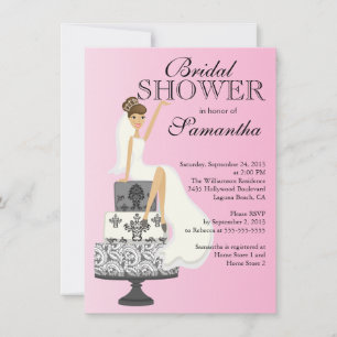 Invitación Moderna Brunette Bride Bridal Shower