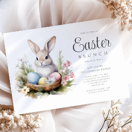 Invitación Moderna búsqueda de huevos de conejos y brunch de