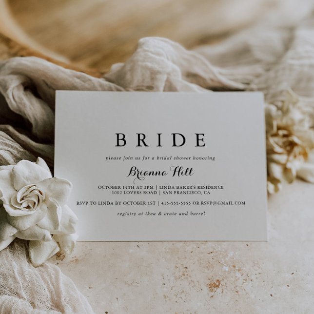 Invitación Moderna caligrafía Bride Bridal Shower (Subido por el creador)