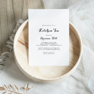 Invitación Moderna caligrafía Cocina Tea Bridal Shower