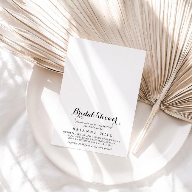 Invitación Moderna caligrafía ducha de novia (Subido por el creador)