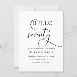 Invitación Moderna caligrafía elegante 70º cumpleaños
