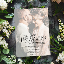 Invitación Moderna caligrafía elegante Boda de fotografía bla